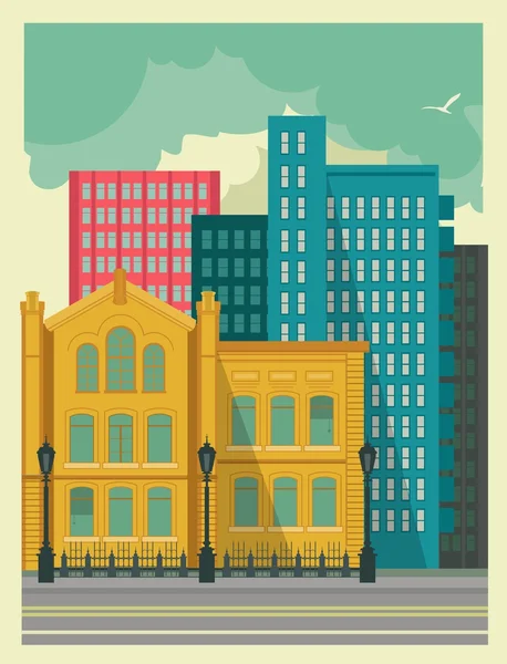 Fondo de la ciudad — Vector de stock