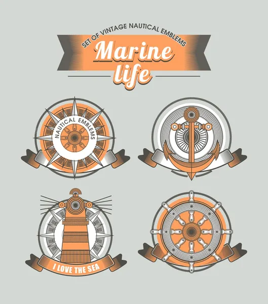 Marine emblem — Stock Vector
