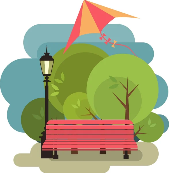 Bench for rest — Stock Vector