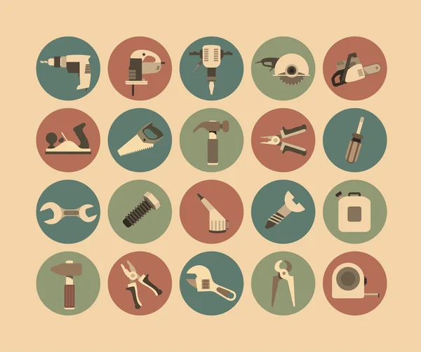 Рабочие инструменты Плоская иконка — стоковый вектор