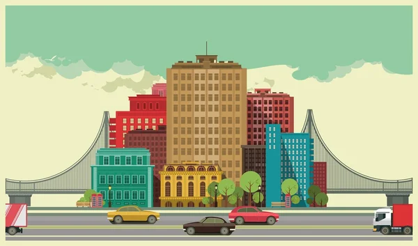 Paisaje urbano — Vector de stock