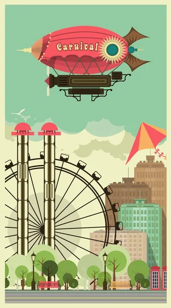 Parque de la Ciudad del Carnaval — Vector de stock