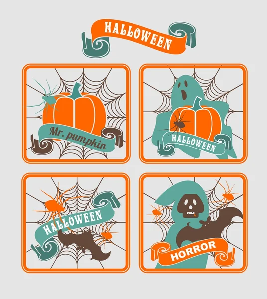 Halloween uppsättning illustrationer — Stock vektor