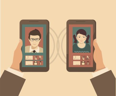 düz stil, iki aboneleri arasında vektör iletişim