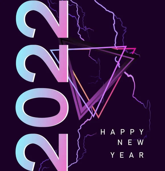 2022 calendrier rétro vague cyber espace affiche — Image vectorielle