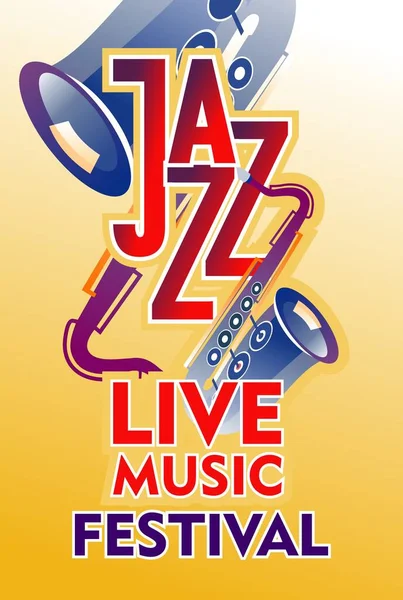 Festival de musique affiche publicitaire jazz — Image vectorielle