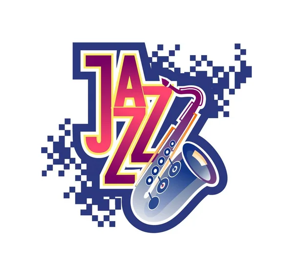 Music festival jazz advertising poster — Stock Vector