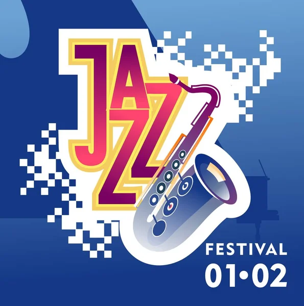 Cartel publicitario de jazz festival de música — Archivo Imágenes Vectoriales