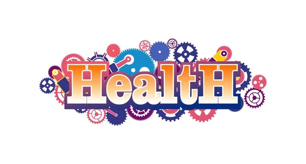 Health conceptual logo moving mechanism — Stock Vector