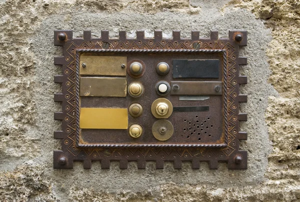 Historic doorbell plate — Stock Photo, Image