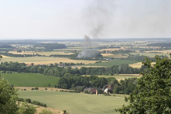 Rural scene and fire — Stock Photo, Image