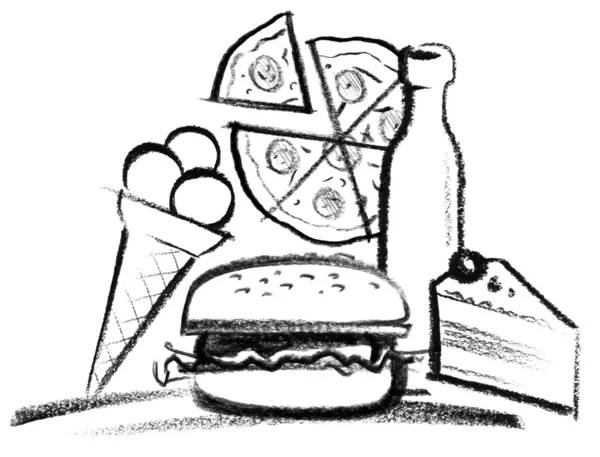Εικονογράφηση fastfood — Φωτογραφία Αρχείου