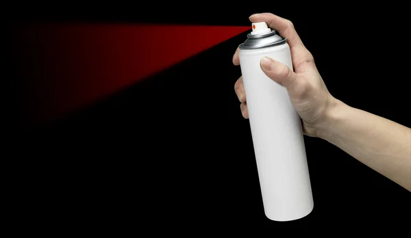 Hand and aerosol can — Stock Photo, Image