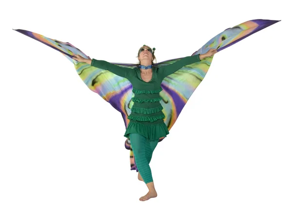 Tanzende Schmetterlingsfrau — Stockfoto