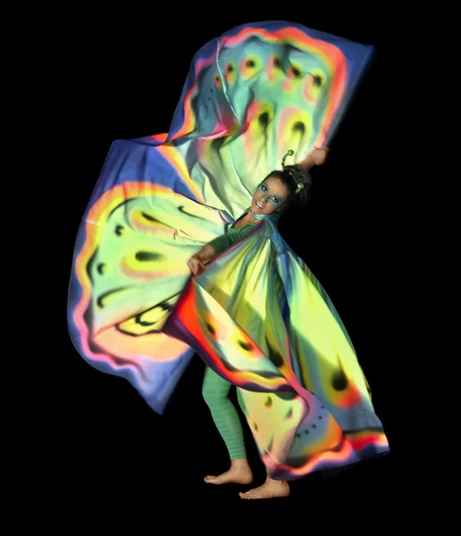 Dancing butterfly woman — Stock Photo, Image
