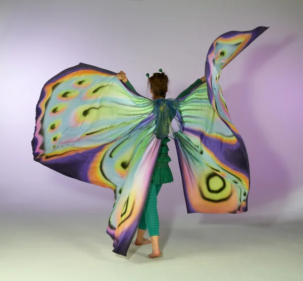 Dancing butterfly woman — Stock Photo, Image