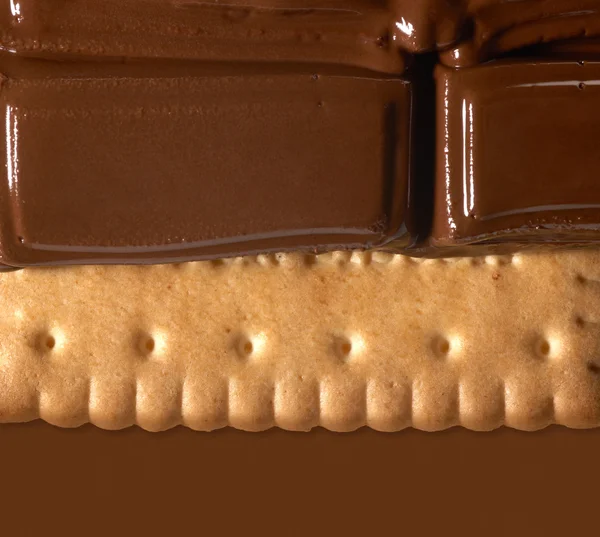 Mencair coklat di shortbread — Stok Foto