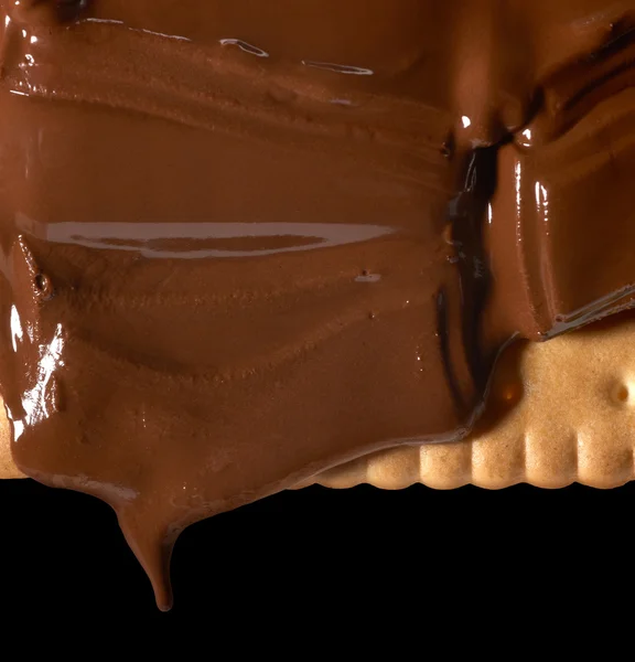 ショートブレッドにチョコレートを溶かす — ストック写真