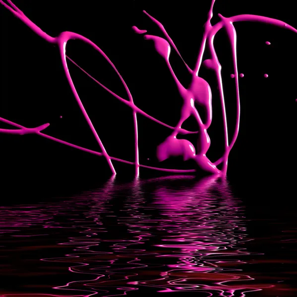 Liquid magenta paint — Stock Photo, Image