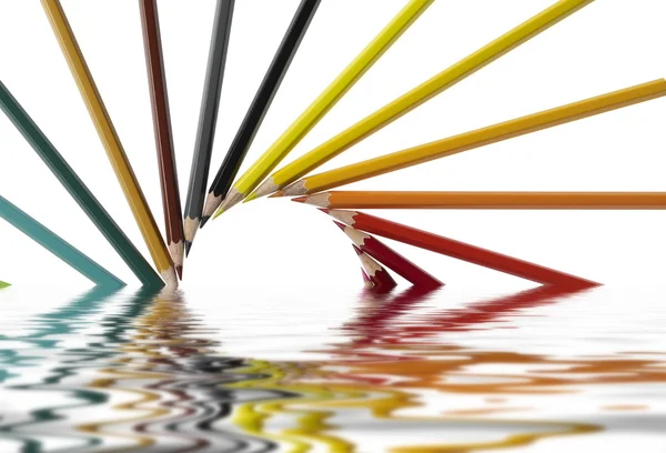 Sunken pencil arrangement — Stock Photo, Image