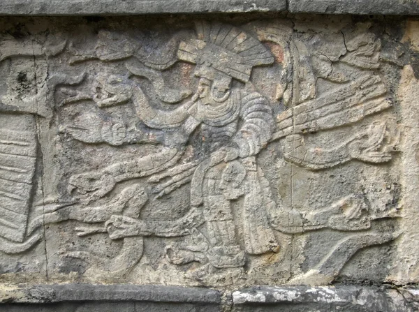 Dettaglio rilievo in pietra a Chichen Itza — Foto Stock