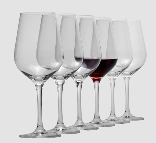 Wine glasses in a row — Stock Photo, Image