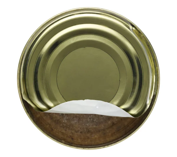 Tin can with Kochwurst — Stock Photo, Image