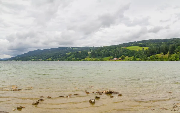 Landskap Runt Grosser Alpsee Sjö Nära Immenstadt Bayern Tyskland — Stockfoto