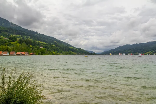 Landskap Runt Grosser Alpsee Sjö Nära Immenstadt Bayern Tyskland — Stockfoto