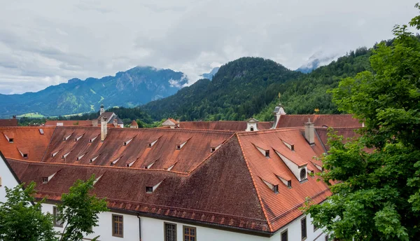 Vista Panorámica Abadía Mang Fuessen Una Ciudad Distrito Ostallgaeu Baviera —  Fotos de Stock