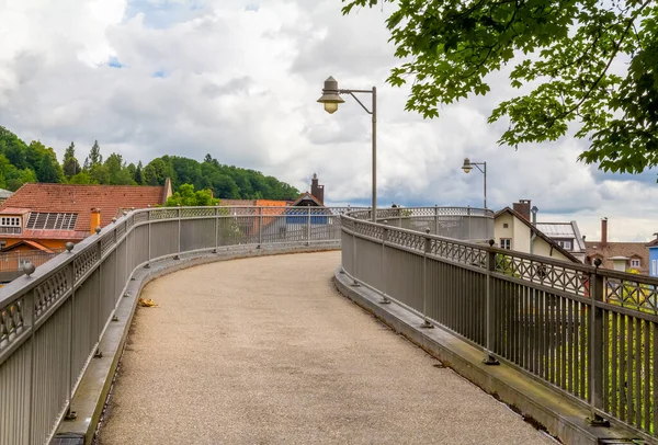 Paisagem Com Ponte Immenstadt Uma Cidade Alto Allgaeu Baviera Alemanha — Fotografia de Stock
