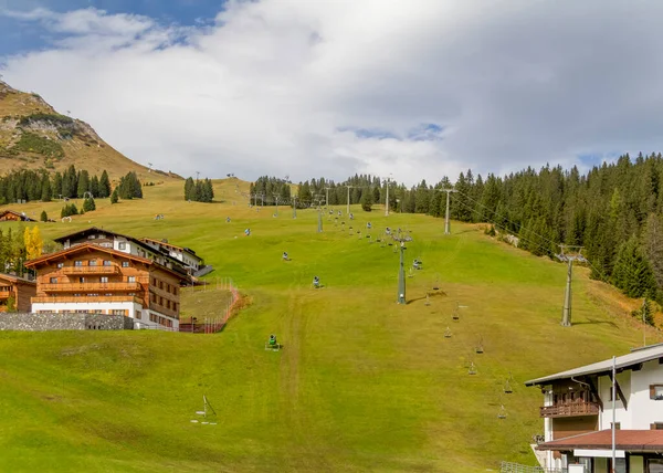 Remontées Mécaniques Pistes Ski Été Lech Arlberg Dans Quartier Bludenz — Photo