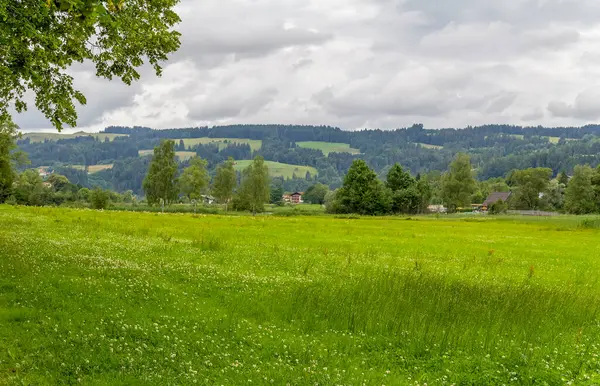 Idylliczna Sceneria Wokół Immenstadt Miasta Górnym Allgaeu Bawarii Niemcy — Zdjęcie stockowe