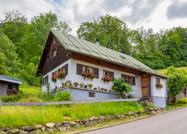 Tradiční Dům Horním Allgaeu Bavorsku Německo — Stock fotografie