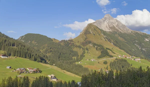 Idyllische Landschaft Rund Warth Einer Gemeinde Bezirk Bregenz Österreichischen Bundesland — Stockfoto