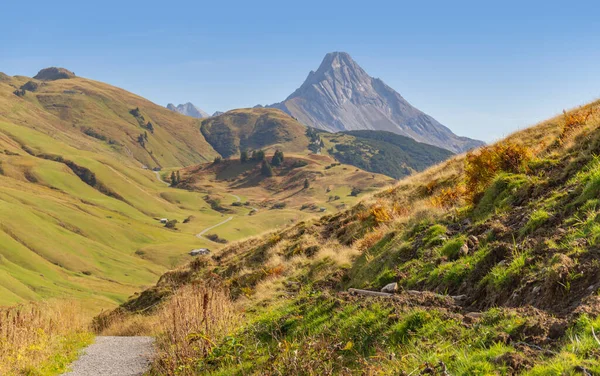 Idyllische Landschaft Rund Warth Einer Gemeinde Bezirk Bregenz Österreichischen Bundesland — Stockfoto