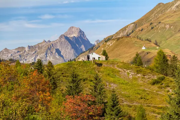 ヴァースの周りの牧歌的な風景 ヴォラルベルクのオーストリアの状態でブレゲンツの地区の自治体 — ストック写真