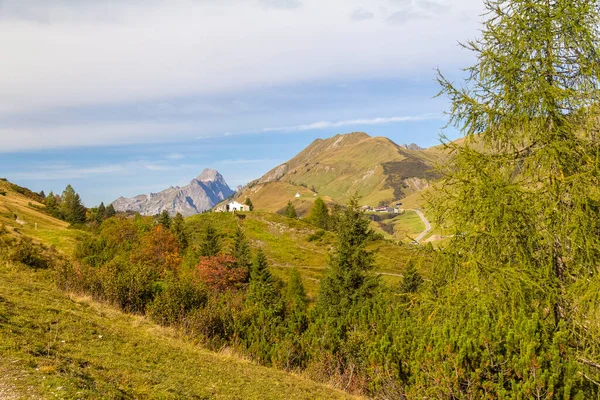 Idylliczna Sceneria Wokół Warth Gminy Powiecie Bregenz Austriackim Stanie Vorarlberg — Zdjęcie stockowe