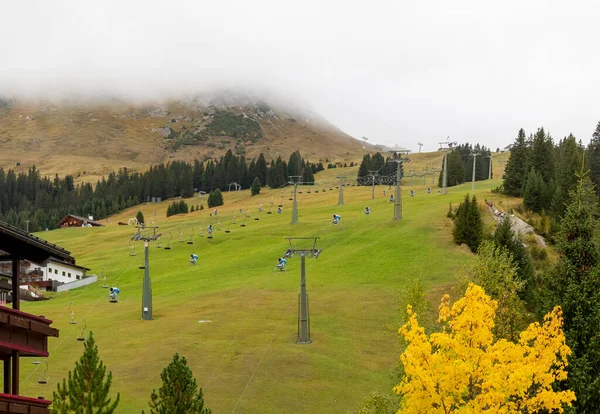 Nebelschwaden Rund Lech Vorarlberg Österreich Zur Spätsommerzeit — Stockfoto