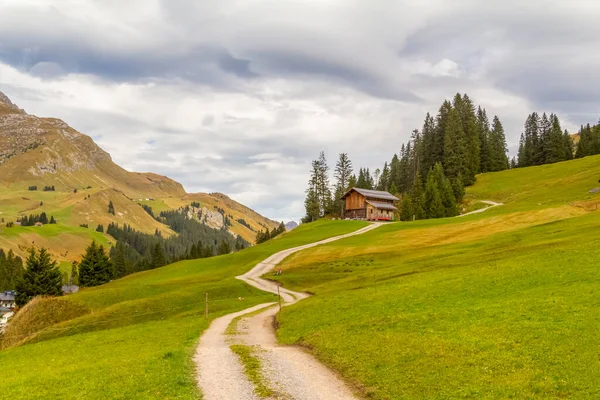 Idyllische Landschaft Rund Den Lech Vorarlberg Österreich Spätsommer — Stockfoto