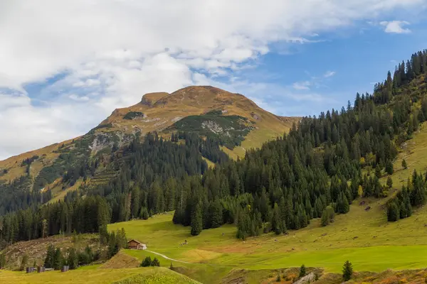 Idyllische Landschaft Rund Den Lech Vorarlberg Österreich Spätsommer — Stockfoto