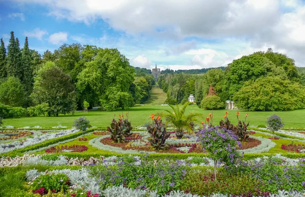 Idylliczne Słoneczne Krajobrazy Bergpark Wilhelmshoehe Kassel Niemcy — Zdjęcie stockowe