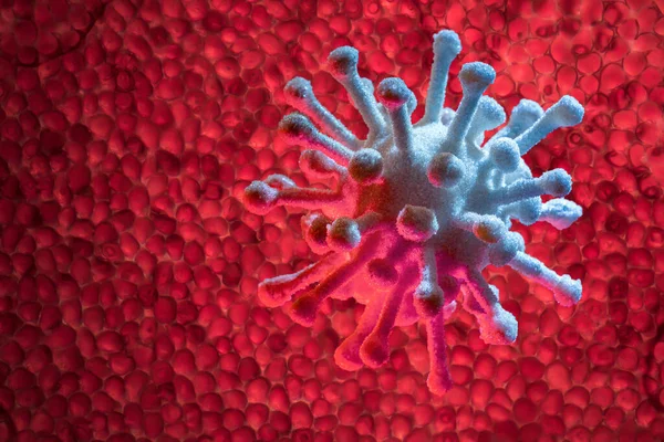 Symbolisch Virus Rode Cellulaire Rug — Stockfoto