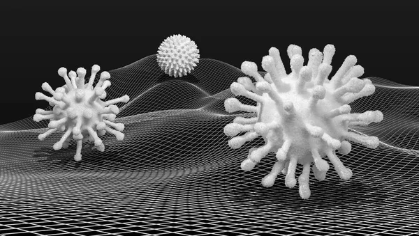 Drahtgeflecht Und Ein Paar Symbolische Viren Dunklen Rücken — Stockfoto