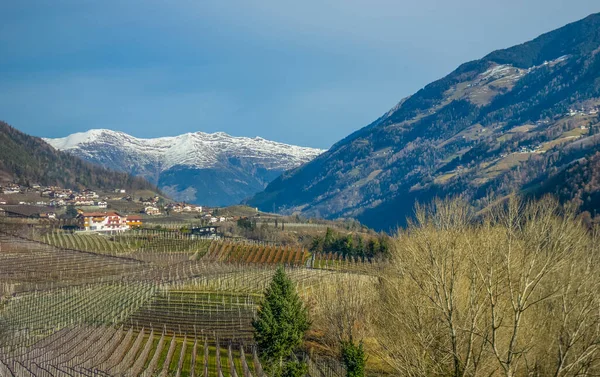Paisajes Soleados Alrededor Lana Tirol Del Sur Invierno —  Fotos de Stock