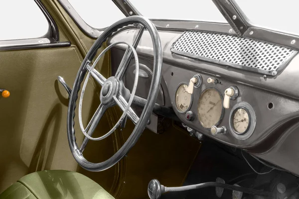 Vnitřní Záběr Luxusního Historického Vozidla — Stock fotografie
