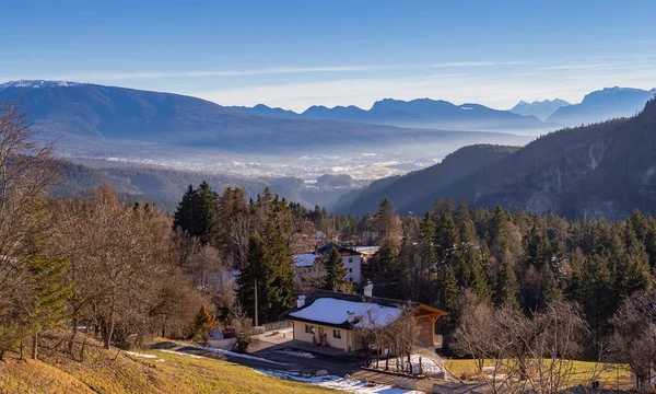 Alpine Scenery Village Named Felix South Tyrol Winter Time — Stock Photo, Image