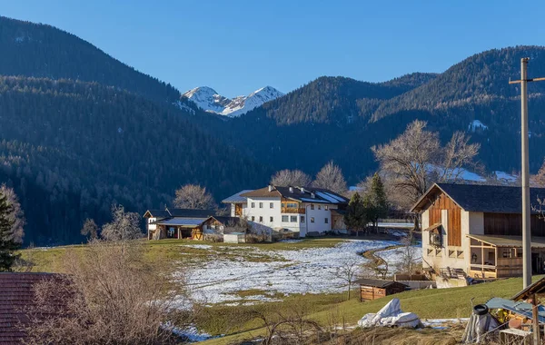 Paisagem Alpina Torno Uma Aldeia Chamada Felix Sul Tirol Inverno — Fotografia de Stock