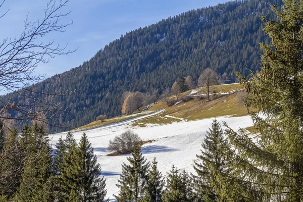 Paisagem Alpina Torno Uma Aldeia Chamada Felix Sul Tirol Inverno — Fotografia de Stock