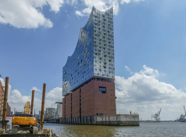 Paisaje Ribereño Alrededor Elbphilharminie Una Sala Conciertos Hamburgo Alemania — Foto de Stock